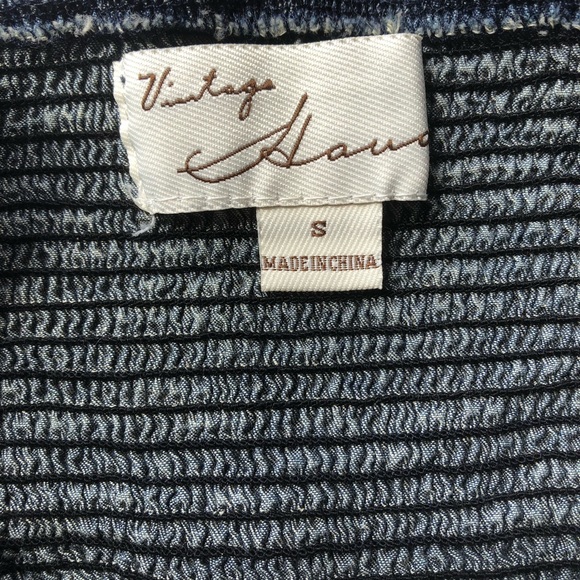 Vintage Havana washed denim lace up top - Picture 3 of 3